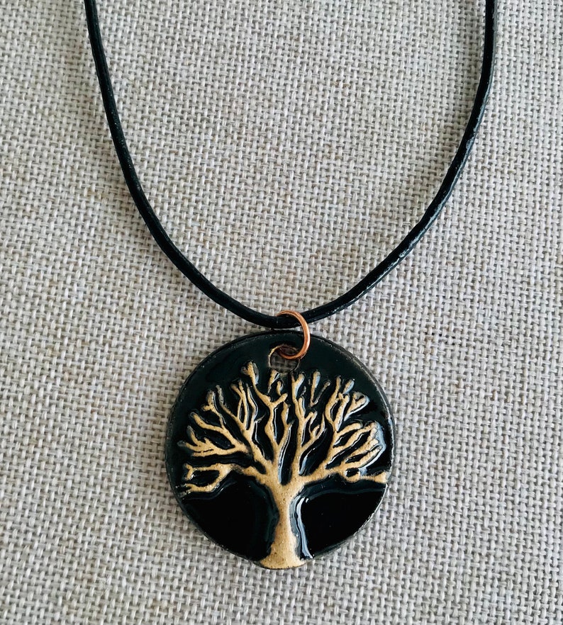 Black Tree of Life Necklace Kim O/'Hara Designs-Ceramic Jewelry