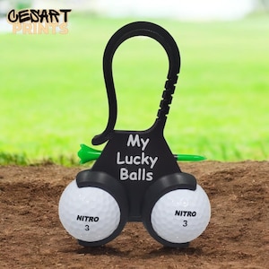 Funny Golf Ball Holder – My Lucky Balls – Personalized Golf Gift, Custom Golf Accessories, Engraved Marker for Golfers