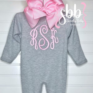 Baby Girl Coming Home Outfit, Monogrammed Romper, Personalized Baby Gift, Baby Girl Gift, Monogrammed Gift, Baby Shower Gift, Girl Sleeper
