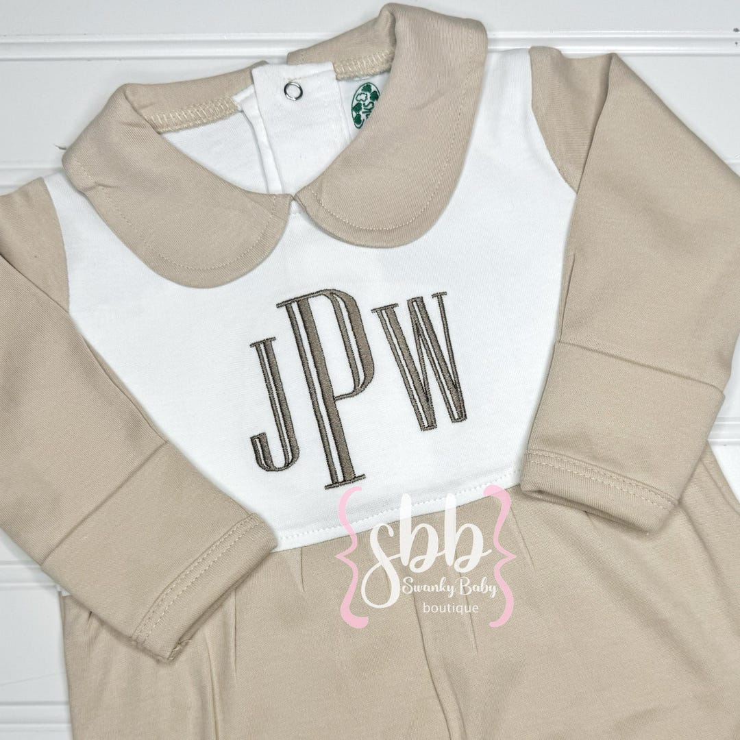 Monogrammed Baby Boy Romper, Personalized Footie, Coming Home Outfit - Etsy