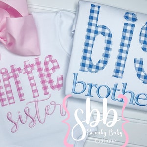 Big Brother Shirt, Little Sister Shirt, Sibling Shirts, Brother Applique Shirt, Sister Applique Shirt, Brother Sister Personalized Shirt