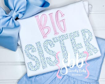 Big Sister Shirt, Little Sister Shirt, Sibling Shirts, Brother Applique Shirt, Sister Applique Shirt, Brother Sister Personalized Shirt