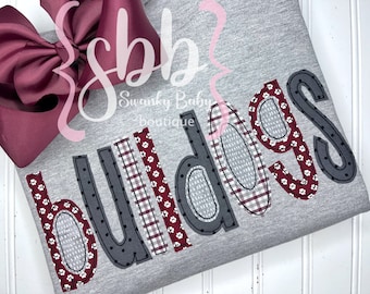 Custom Hoodie, Bulldogs, Team Spirit, Maroon, School Spirit Shirt, Custom School Colors, Girls School Spirit Sweatshirt, Personalized