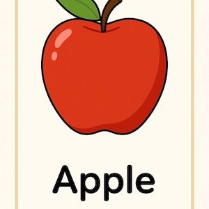 Obst Karteikarten für Kinder - Bunte englische druckbare Karten - digitaler Download