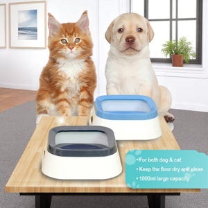 Anti-Spill Dog Water Bowl - Portable Pet Dispenser - Slow Feeder, Leakproofn - Capacity, Easy Clean - for Home - Car or Outdoor Use