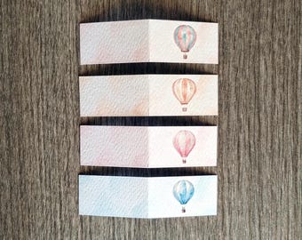 Baptism Party Favors Cards 4.5 x 2.5 cm (when closed) Hot Air Balloon - Labels - Confetti Tags