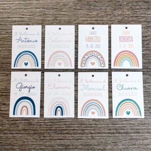 TAG BATTESIMO NASCITA arcobaleno - Bigliettini bomboniere