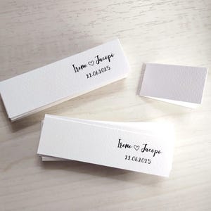 Personalized wedding favor tags with print - Tags for confetti and favors - 4.5 x 2.5 cm (when closed) image 9