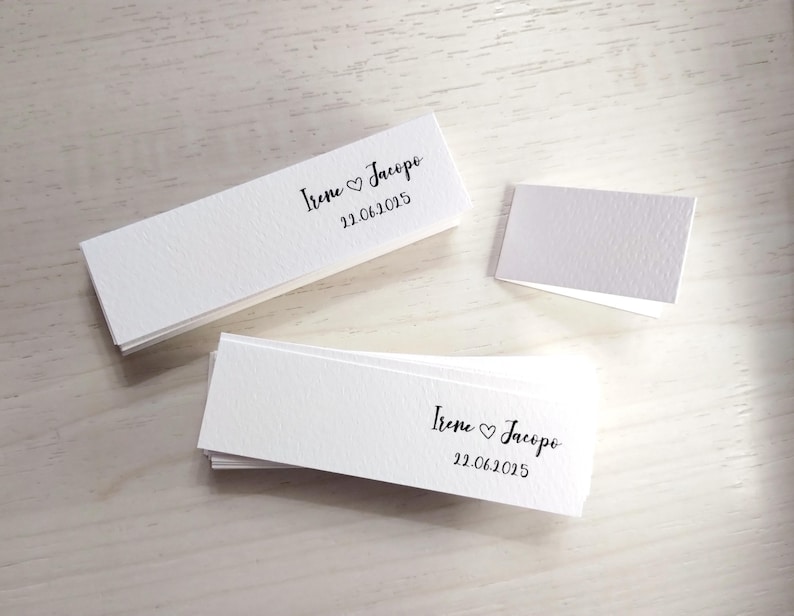 Personalized wedding favor tags with print - Tags for confetti and favors - 4.5 x 2.5 cm (when closed) image 9