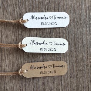 TAG BOMBONIERE MATRIMONIO sagomati 6 x 2 cm - Etichette confetti - Etichette matrimonio - Tag confetti