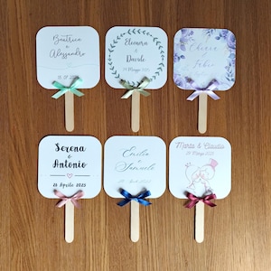 10 VENTAGLI MATRIMONIO personalizzati - Con o senza fiocco
