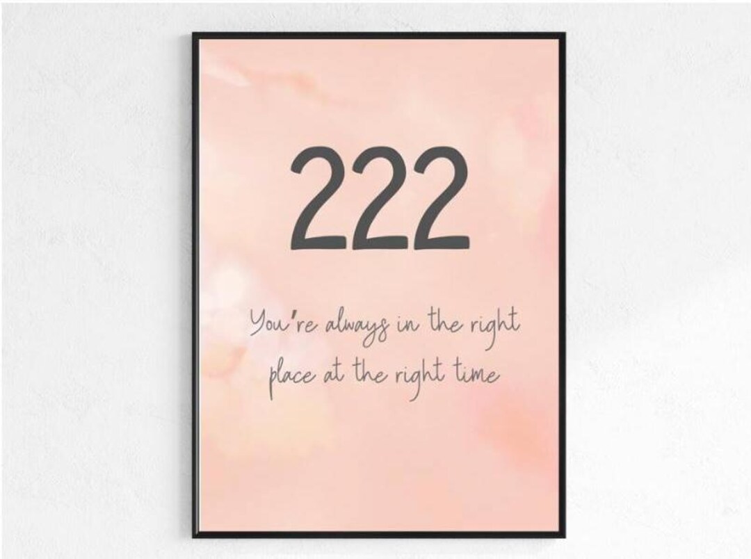 222 Poster Instant Digital Download, Angel Number Wall Art, Manifest ...