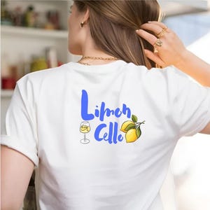 T-shirt limoncello – schattig T-shirt met citroenprint – shirt zomercocktail – Italiaanse drank esthetiek – uniseks wit T-shirt – shirt cadeau limoncello