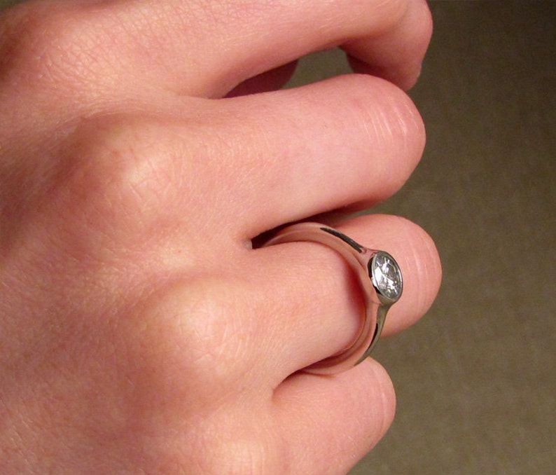 LowProfile Solitaire Engagement Ring Made to Order Etsy
