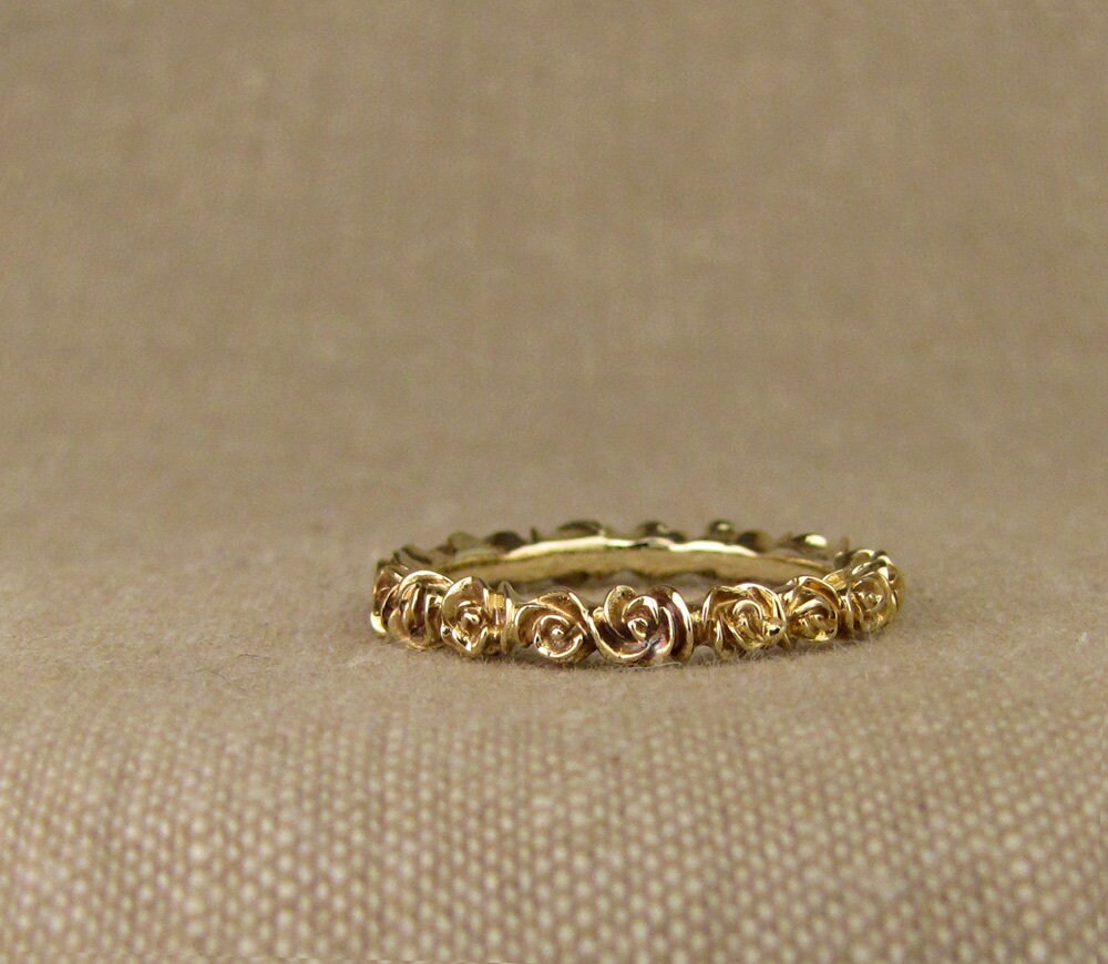 Narrow Rose Band 14K gold Made to Order Etsy