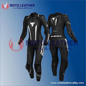 SHIMA Miura RS Ladies White Black One Piece Leather Motorbike Race Suit