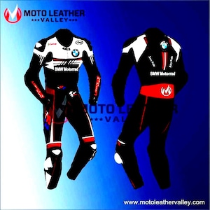 Custom Size BMW Cowhide Leather Motorcycle Suit Biker Racing Suit CE Padding image 1
