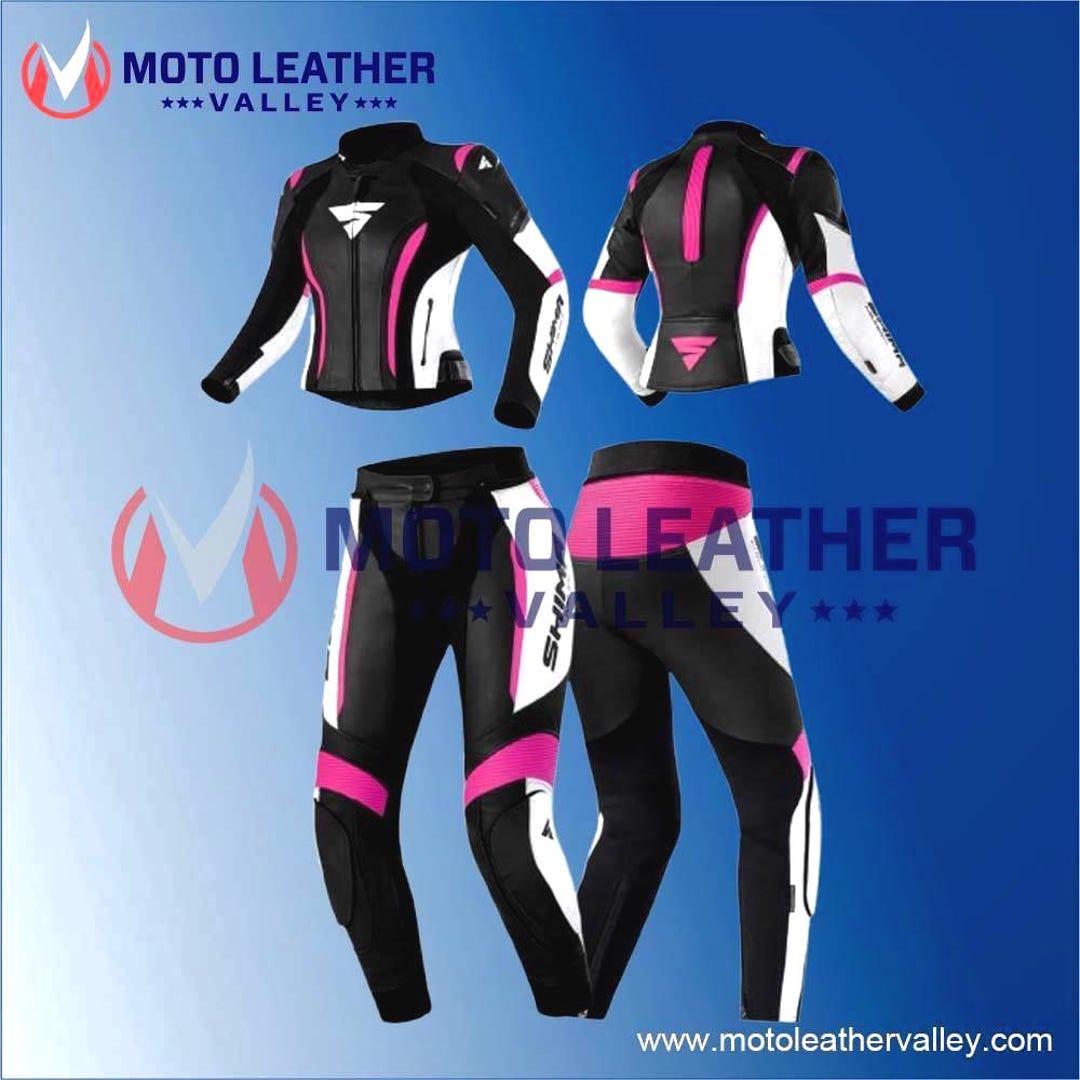 SHIMA Miura RS Ladies Pink Two Piece Leather Motorcycle Racing