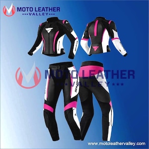 SHIMA Miura RS Ladies Pink Two Piece Leather Motorcycle Racing Suit