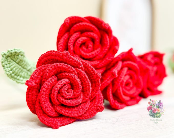 Handmade Crochet Roses – Forever Blooming Flowers in Multiple Colors & Sizes