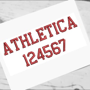 ESA Font Alphabet - Athletica font - multiple sizes - Instant Download | StitchFont Designs Monogram Personalisation | Hatch Wilcom Software