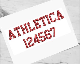 ESA Font Alphabet - Athletica font - multiple sizes - Instant Download | StitchFont Designs Monogram Personalisation | Hatch Wilcom Software
