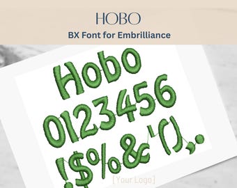 BXフォントアルファベット - Hoboフォント - 3サイズ - 即時ダウンロード | StitchFont Designs | モノグラムパーソナライゼーション | Embrillianceソフトウェア