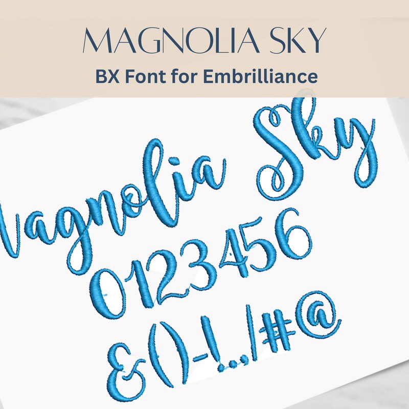 Magnolia Sky Embroidery Font - Etsy