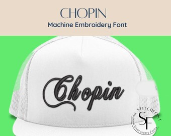 Machine Embroidery Satin Stitch Font  - Chopin - 3 sizes - 8 formats - Instant Download - StitchFont Monogram Personalisation