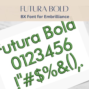 BX Font Alphabet - Futura Bold Font - 3 sizes - Instant Download | StitchFont Designs | Monogram Personalisation | Embrilliance Software