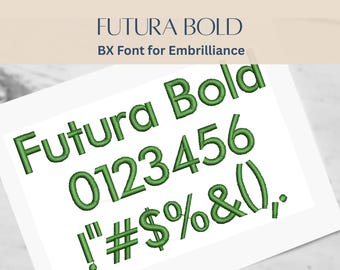BXフォントアルファベット - Futura Boldフォント - 3サイズ - 即時ダウンロード | StitchFont Designs | モノグラムパーソナライゼーション | Embrillianceソフトウェア