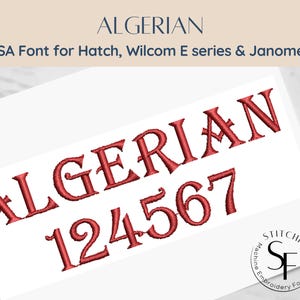 ESA Font Alphabet - Algerian font - multiple sizes - Instant Download | StitchFont Designs Monogram Personalisation | Hatch Wilcom Software