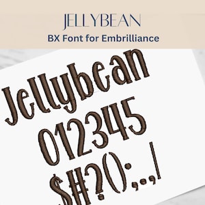 BX Font Alphabet - Jellybean Font - 3 sizes - Instant Download | StitchFont Designs | Monogram Personalisation | Embrilliance Software
