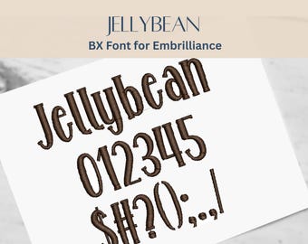 BXフォントアルファベット - ジェリービーンフォント - 3サイズ - 即時ダウンロード | StitchFont Designs | モノグラムパーソナライゼーション | Embrillianceソフトウェア