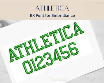 BXフォントアルファベット - Athleticaフォント - 3サイズ - 即時ダウンロード | StitchFont Designs | モノグラムパーソナライゼーション | Embrillianceソフトウェア
