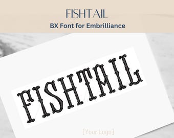 BXフォントアルファベット - フィッシュテールフォント - 4サイズ - 即時ダウンロード | StitchFont Designs | モノグラムパーソナライゼーション | Embrillianceソフトウェア