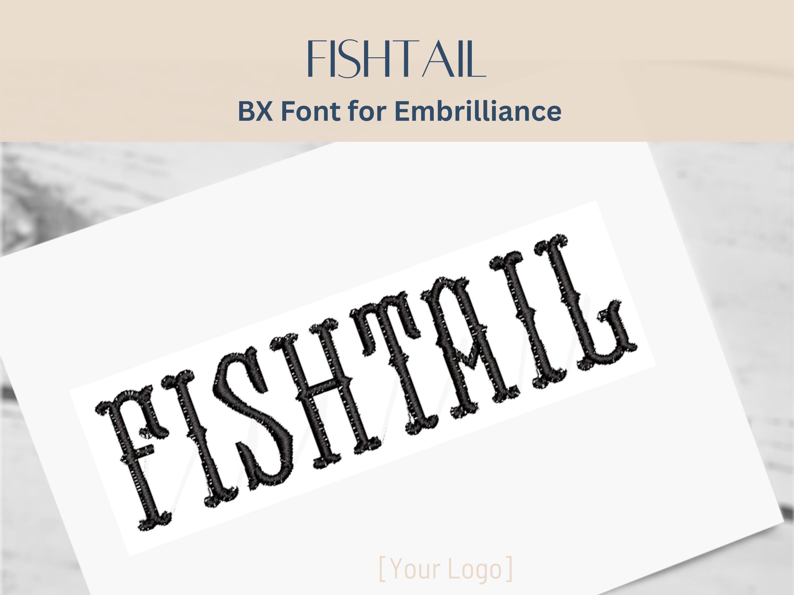 BX Font Alphabet - Fishtail Font - 4 sizes - Instant Download | StitchFont Designs | Monogram Personalisation | Embrilliance Software