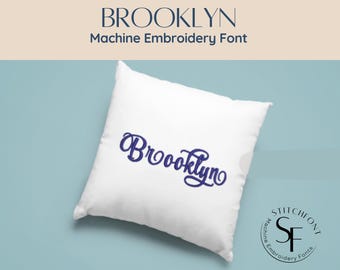 Machine Embroidery Satin Stitch Font - Brooklyn - 3 sizes - 8 formats - Instant Download - StitchFont Monogram Personalisation
