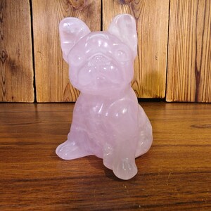 4&#39;&#39; Natural Rose Quartz Bulldogs, Crystal Dogs, Crystal ANIMAL