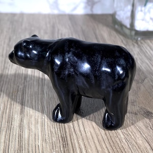 2.8&#39;&#39; Natural Obsidian Bear Figurine, Home Decor, Crystal Animal Decor, Healing Stone, Gifts For Friends, Crystal BEAR Decor, Energy Crystal