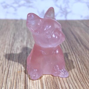 2インチ天然ローズクォーツブルドッグ、クリスタルドッグ、クリスタルギフト