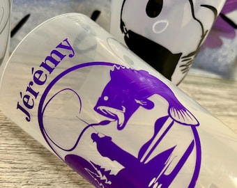 Reusable cups for fishing enthusiasts, original gift for fishermen