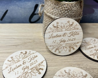 Wedding guest gift, with magnet or to attach, wedding place marker, save the date