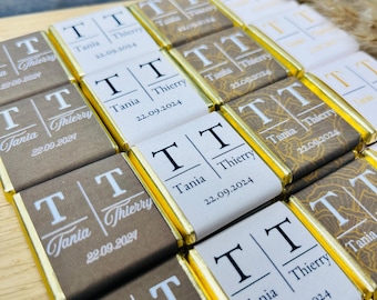 Guest gift, chocolate square, FIORINI chocolate - Café Richard quality, wedding, baptism, communion, seminar, birthday, elegant gift