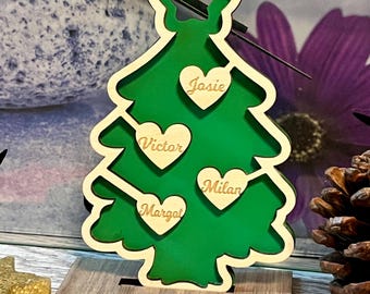 Personalized engraved wooden Christmas decoration, family Christmas bauble, end-of-year souvenir 2025