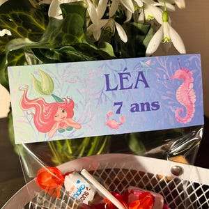 Sacchetto di caramelle personalizzato "Ariel" con il nome e l'età che preferisci