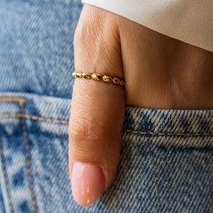 Minimalist Gold Bar Ring, 14K Gold Band, Simple Gold Ring, Dainty Gold Jewelry, Elegant Gift for Her, Everyday Wear Jewelry, Unique Gift
