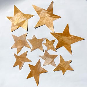 Star Fabric Wall Decals, 20 Hand Painted Iridescent Gold Wall Stickers for Nursery