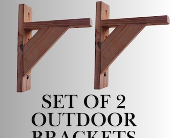 Set of 2 Cedar Window Box Support Brackets 8"x6"- Fits Window Box or Railing Box
