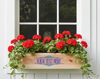 Personalized Cedar Window Box – Engraved Wood Railing Planter, Custom Rustic Flower Pot, Wedding Centerpiece, Garden Decor, Unique Gift Idea